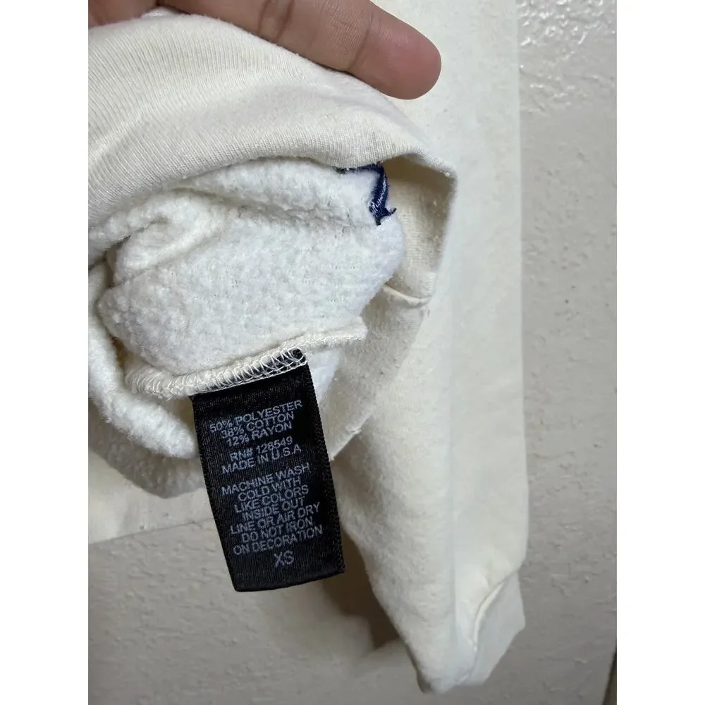 Aviator Nation Sunset Patch Relaxed Crew Sweatshirt size Women XS Ivory